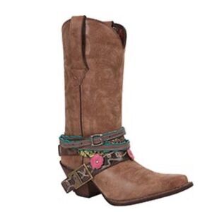 Durango Women’s 10 Accessorized Western‎ Cowgirl Boots Brown Bling Nashville New